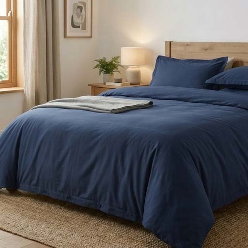 Plain microfibre duvet cover - microfibre,